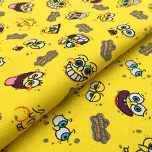 90*145 см Ткань, холст для пэчворка мультфильм прекрасный Губка Боб ткань для ткани Дети матрас, домашний текстиль школьная сумка для шитья