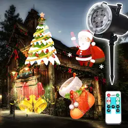 Светодио дный светодиодные рождественские горки оконные проекторы огни внутреннего Движения RGB 12 моделей Новый год Декор свет