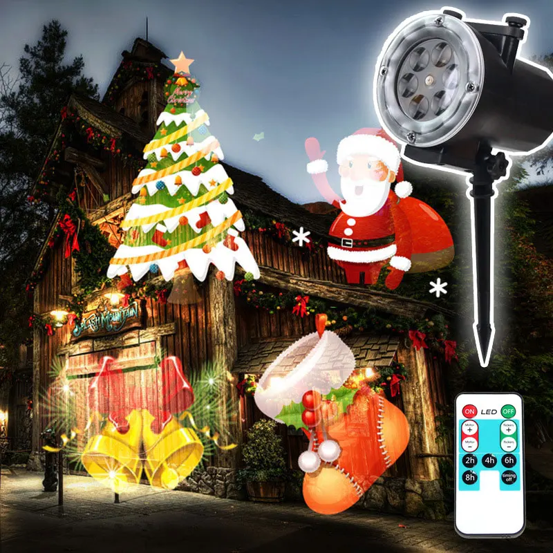 

LED Christmas Slides Window Halloween Projector Lights indoor Motion new year decor Light for home