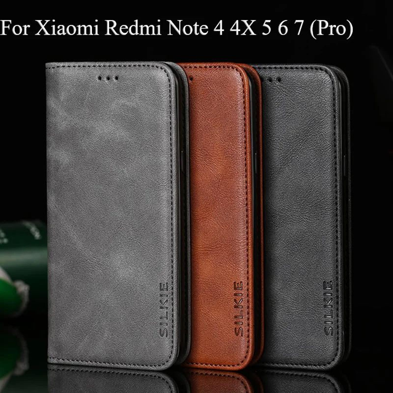 Флип pu кожаный бумажник чехол для телефона крышка для Xiaomi Redmi Note 4 4X5 6 7 Pro без магнита бизнес винтажный дизайн простой