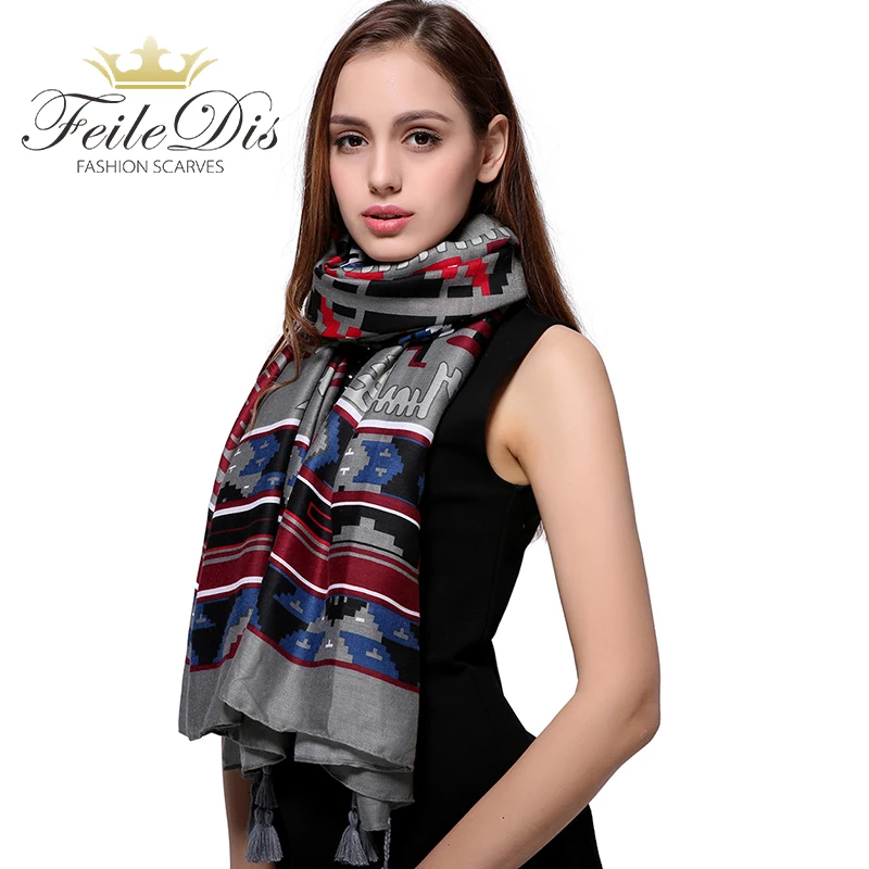 [Feiledis] Мода 2017 г. хлопковый шарф Для женщин Обёрточная бумага дизайнер Шарфы для женщин осень и зима Для женщин шарф люксовый бренд платок fd364