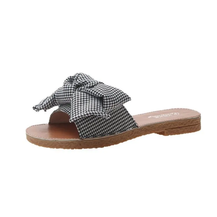 

2019 Women's Slippers Female Summer Flat Bow Slippers Women's Wear Open Toe Holiday Beach Shoes Women's Shoes for GirlsWomen's s