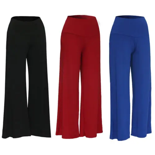 

Fashion Women Palazzo Wide Leg High Waist Loose Casual Long Pants Trousers Plus Size