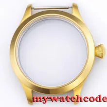 45 мм с золотым покрытием часы Parnis крышка из сапфирового стекла fit 6498 6497 Ешьте movement50