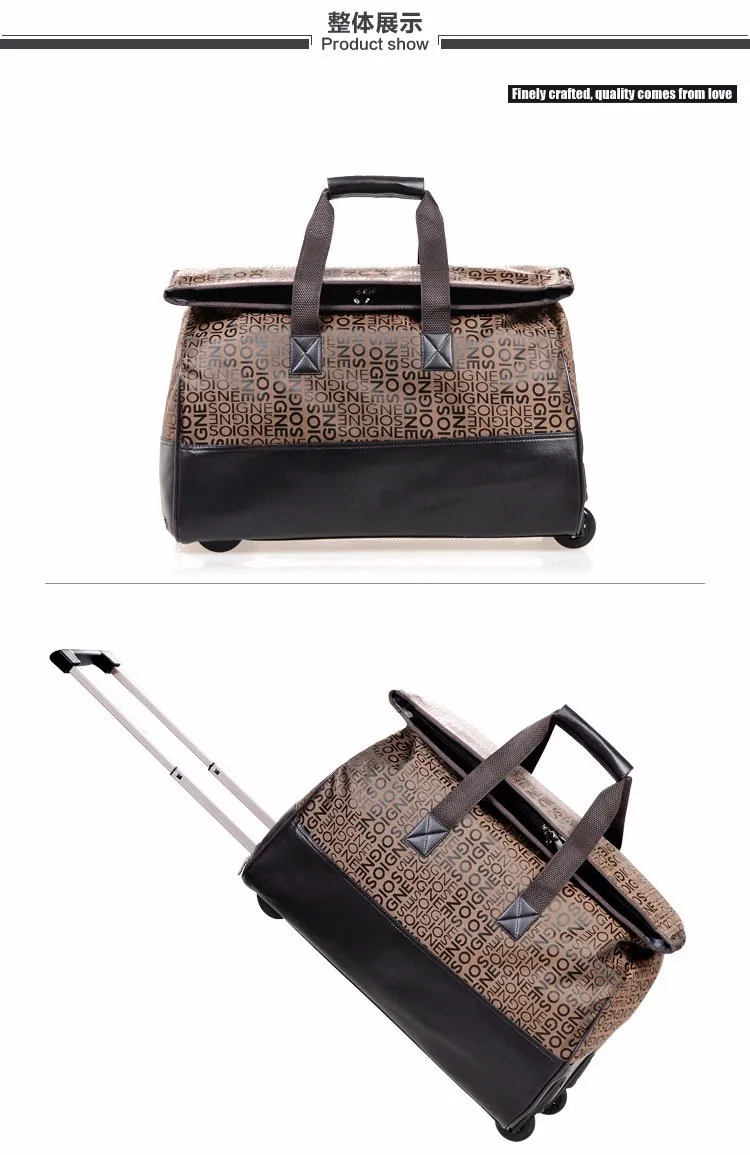 Новая женская модная Дорожная сумка большой емкости багажные сумки и мужские дорожные сумки винтажный чемодан для багажа на колесиках