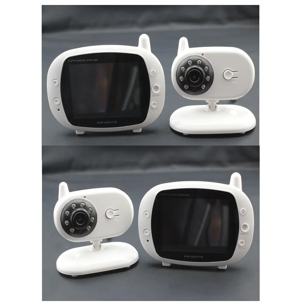 Радионяня babyfoon met camera 3,5 дюймов TFT lcd 2,4 Ghz 2 way talk IR ночного видения 4 колыбельных монитор температуры