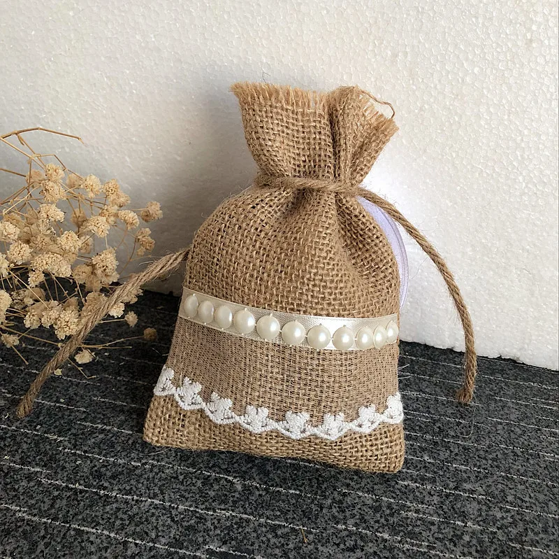 Кружевная подарочная упаковка Hessian 10x15 см (3 5 &quotx 6&quot) Упаковка из 50 мешков для