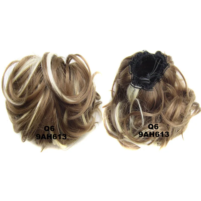 Jeedou синтетические волосы шиньон 60 г вьющиеся волосы булочка прокладка резиновая лента шиньон шикарные и трендовые горячие тенденции волос шиньоны - Цвет: 9AH613