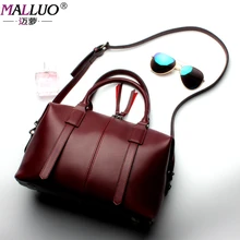 Malluo 2017 bolsos de hombro y bolsos de las mujeres famosas mujeres de la marca de moda bolso de cuero genuino bolsas bolso crossbody femenino toter