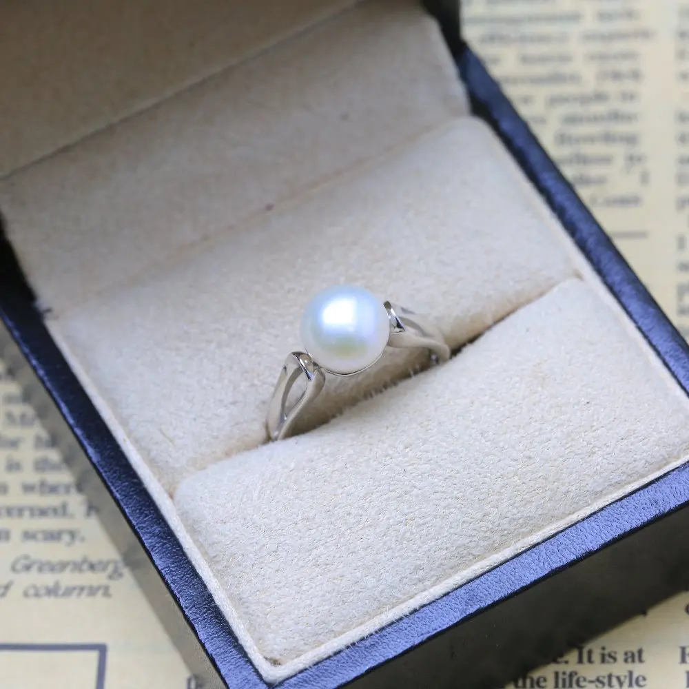 BaroqueOnly модное кольцо с жемчугом Ювелирные изделия из серебра овальные кольца с натуральным пресноводным жемчугом 925 пробы серебряные кольца для женщин подарок