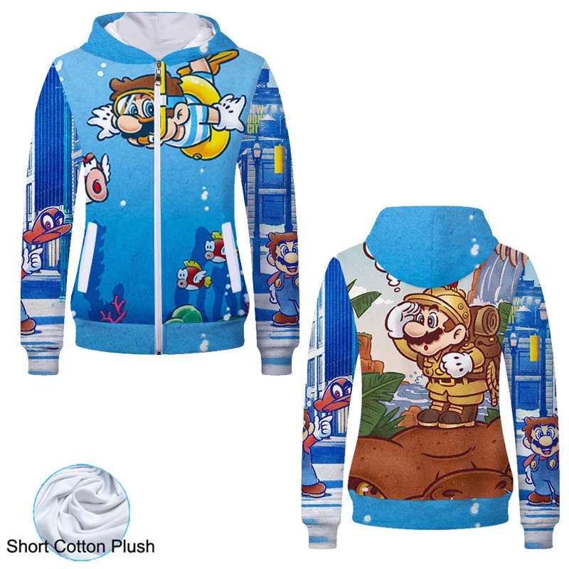 Fans Made 2019 Unisex Cotton Hooded Sweatshirt Anime Super Mario 3D Graphic Hood Hoodies Youth Boys O-Neck Sweatshirts Men Women