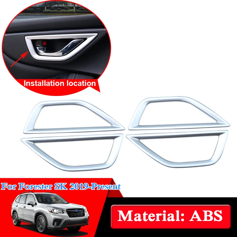 

Car Styling ABS Chrome For Subaru Forester SK 2019-Present Car Inside Door Handle Frame Door Bowl Sequins Cover Auto Accessories