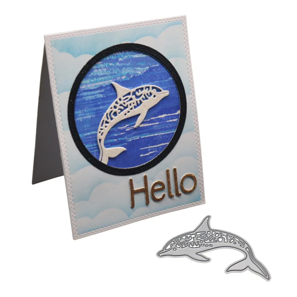 

Fish Dolphin Metal Cutting Dies Stencil And Stamps For DIY Scrapbooking Embossing Card Making Craft Background Dies New 2019