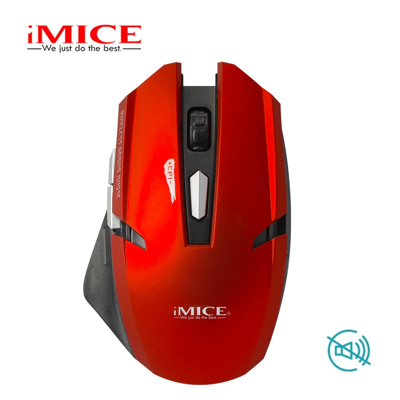 

imice 1600 DPI USB Optical Wireless Mouse Computer Quiet Button Silent Mouse 2.4G Receiver Red Black Mouse for PC Laptop E1700
