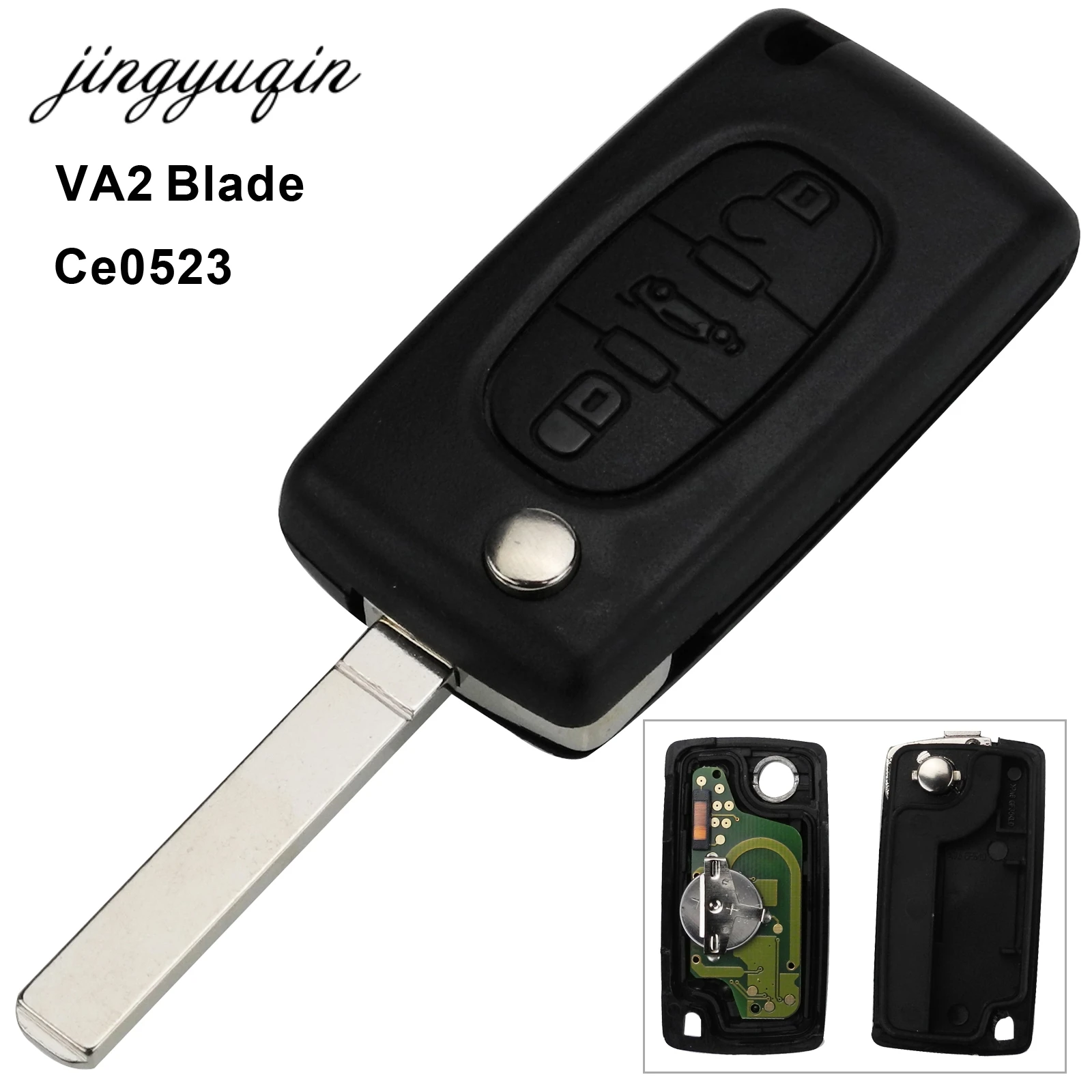 Jingyuqin-CE0523-Flip-Remote-Car-Key-3-Button-tronco-centrale-per-Citroen-Key-ASK-433-Mhz.jpg Keyforkess CE0523 Flip Remote Car Key 3 Button tronco centrale per Citroen Key ASK 433 Mhz ID46 - PCF7941 VA2 lama non tagliata - Jingyuqin CE0523 Flip Remote Car Key 3 Button tronco centrale per Citroen Key ASK 433 Mhz