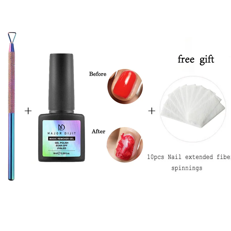 

3pc/set Burst Magic Remove Gel UV Gel Polish Remove Gel Liquid Surface Layer with Nail Steel Push Manicure Set