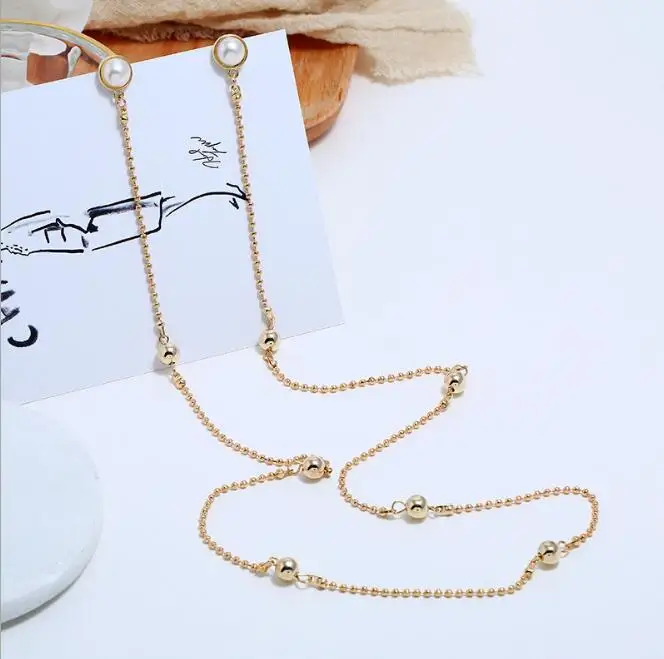 

Europe and the United States new personality fashion women's earrings necklace one chain long hip hop accessories2