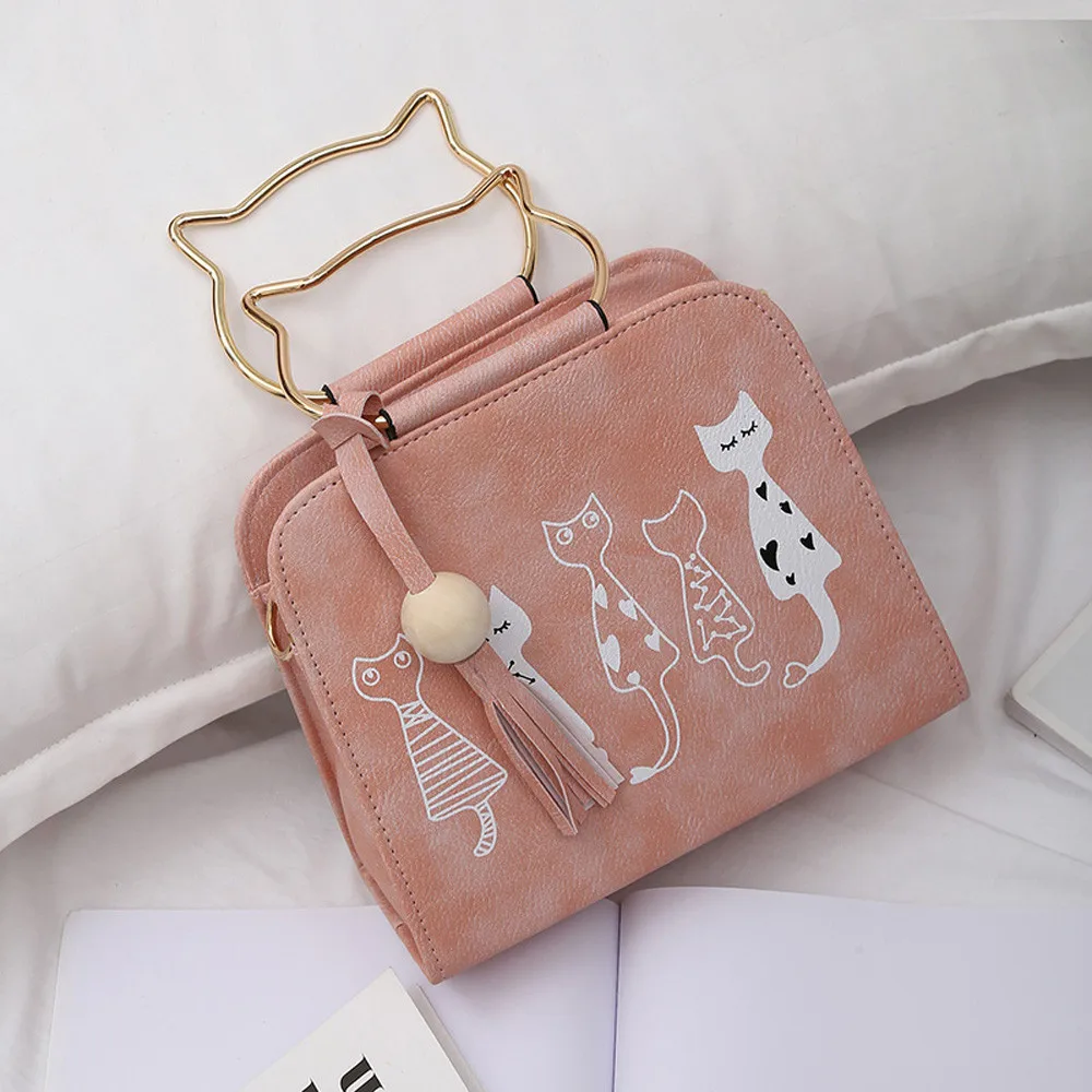 Женская сумка-мессенджер с животными, женская сумка из искусственной кожи с клапаном, сумка через плечо с рисунком кота кролика, сумка через плечо, Bolsa Feminina# LG