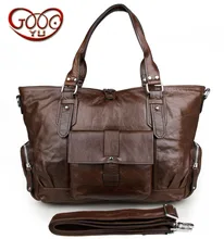 Women’s cross-section square retro leather handbags first layer of high-capacity women’s handbags leather bag