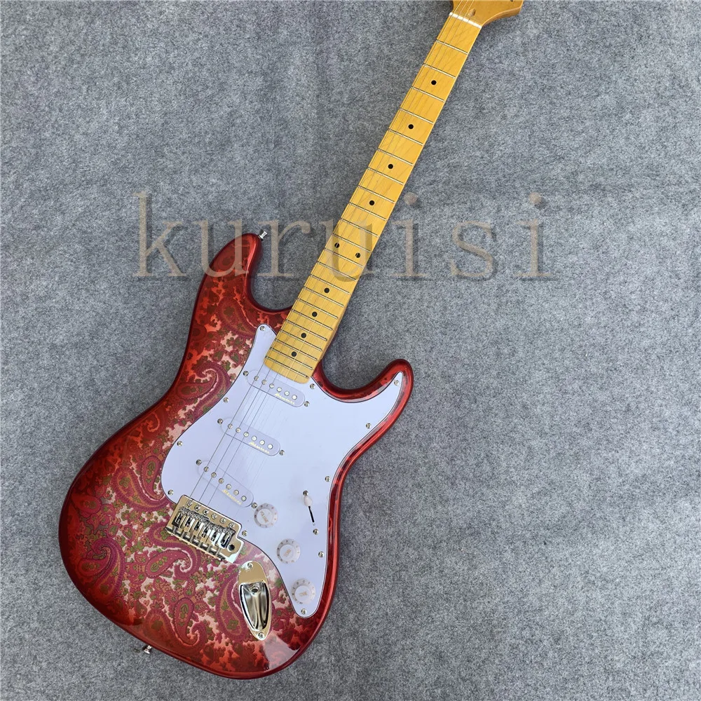 

Fast delivery, Floyd Rose tremolo style electric guitar, beef string pillow, birthday present. Teenage heart electric guitar