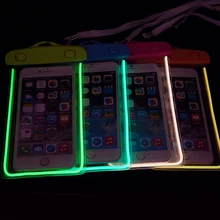 200 шт/партия, светящийся ПВХ, водонепроницаемый чехол для плавания, чехол для подводного телефона, сумка для iphone6 6 S Plus