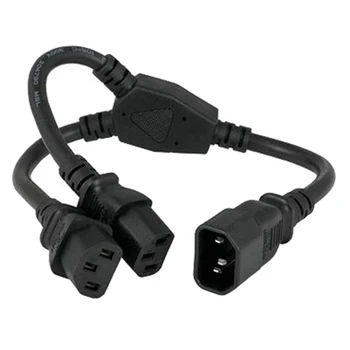 

Universal Power Splitter Cord - IEC320 C14 Male Plug To Dual C13 Receptacles Black-SCLL