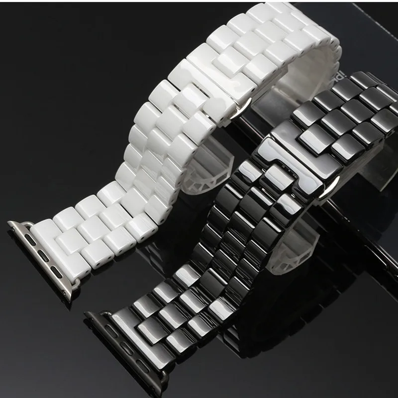 Ремешок керамический для Apple Watch Band 4 3 2 1 браслет iWatch band Series 44 мм 40 42 38 мм|Ремешки