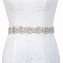 Inofinn Кристалл Свадебные ремни атласные Стразы свадебное платье пояс Свадебные аксессуары Свадебная лента пояс-кушак 107