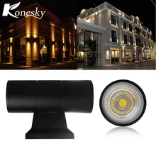 Konesky с крышкой вверх/вниз с двумя головками Наружное освещение Настенные светильники цилиндр COB 6 W 10 W светодиодный настенный светильник IP65 Водонепроницаемый лампы для терассы AC 85-265 V