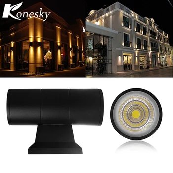 

Konesky Up Down Dual-Head Outdoor Lighting Wall Lamps Cylinder COB 6W 10W LED Wall Light IP65 Waterproof Porch lights AC 85-265V