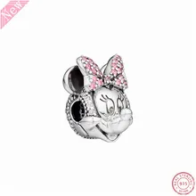 Desney мерцающий миниатюрный портретный браслет-бусы для женщин Изготовление ювелирных изделий DIY Fit PANDORA Подвески Серебро 925 CL073