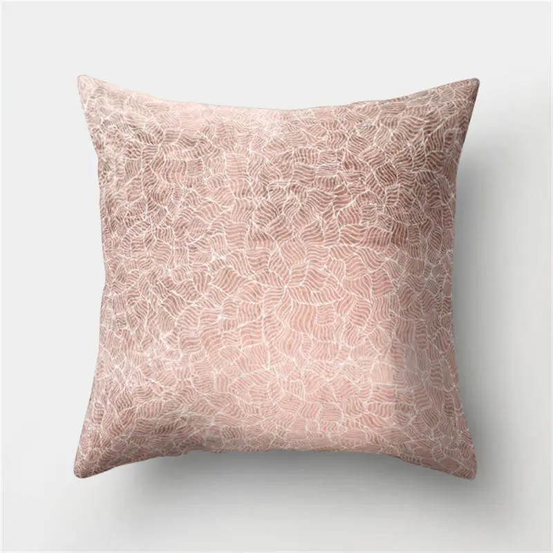 Розовое золото розовый персиковый чехол для подушки лист геометрический животное перо домашний декоративный с рисунком подушки 24 стиля 45*45 см 1 шт - Цвет: 35
