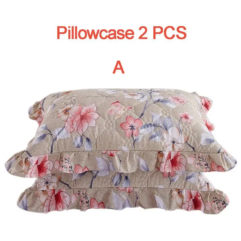 2 pillowcases Хит, 150x200 см, высококачественный защитный чехол для кровати, стеганая утолщенная кружевная юбка для кровати, покрывало для кровати/наволочка с цветочным рисунком - Цвет: 2 pillowcases