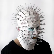 Страшная маска с булавками террор Hellraiser Фильм Косплей Латекс Взрослые Вечерние Маски для игры ужасов страшная маска на Хэллоуин игра косплей