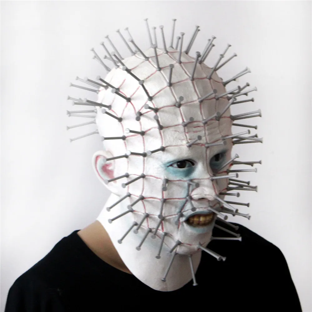 

Scary Pinhead Masks terror Hellraiser Movie Cosplay Latex Adult Party Masks for Horror game Halloween Scary Horror Game Cosplay