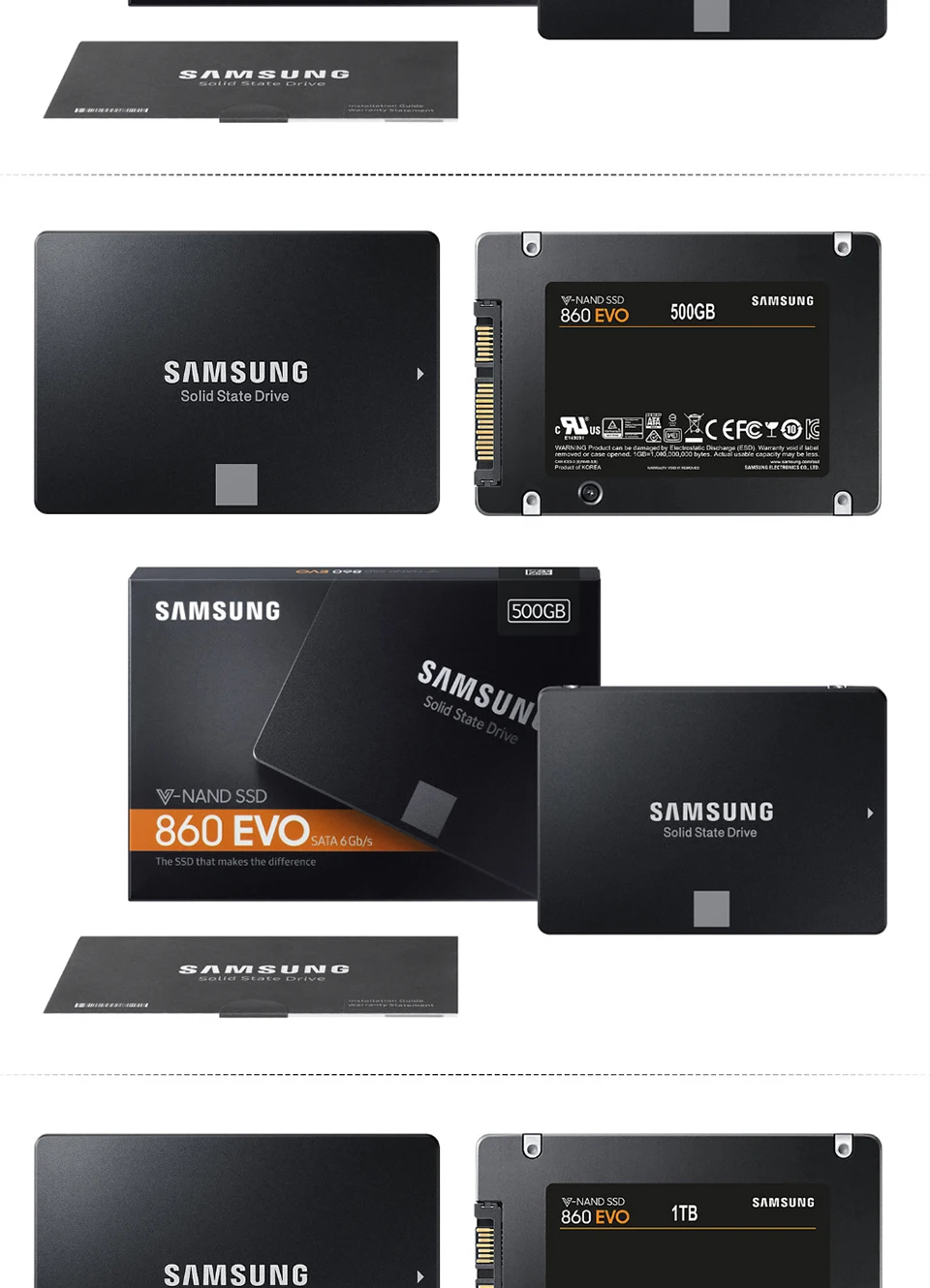 SAMSUNG SSD 860EVO 250 ГБ 500 Гб Внутренний твердотельный диск HDD жесткий диск SATA3 2,5 дюймов ноутбук Настольный ПК 250 ГБ