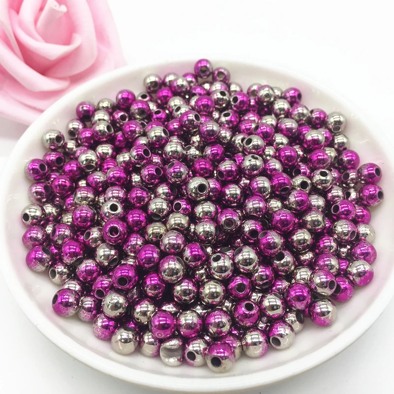 

100pcs 6mm Acrylic Round Pearl beads Loose Pearl Beads for Necklace Bracelet DIY Jewelry Making#03