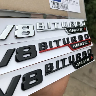 Наклейка на эмблему крыла автомобиля V8 BITURBO 4matic + для Mercedes Benz AMG w117 cla45 w205 c63 w212 e63 w207
