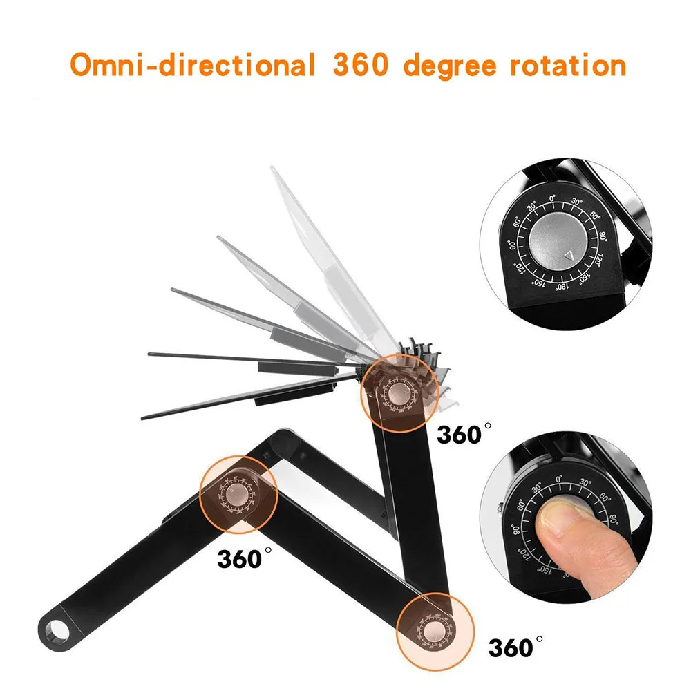 Laptop Table Stand With Adjustable Folding Ergonomic Design Stand Notebook Desk For Ultrabook, Netbook Or Tablet With Mouse Pad Laptop Table Stand With Adjustable Folding Ergonomic Design Stand Notebook Desk For Ultrabook, Netbook Or Tablet With Mouse Pad