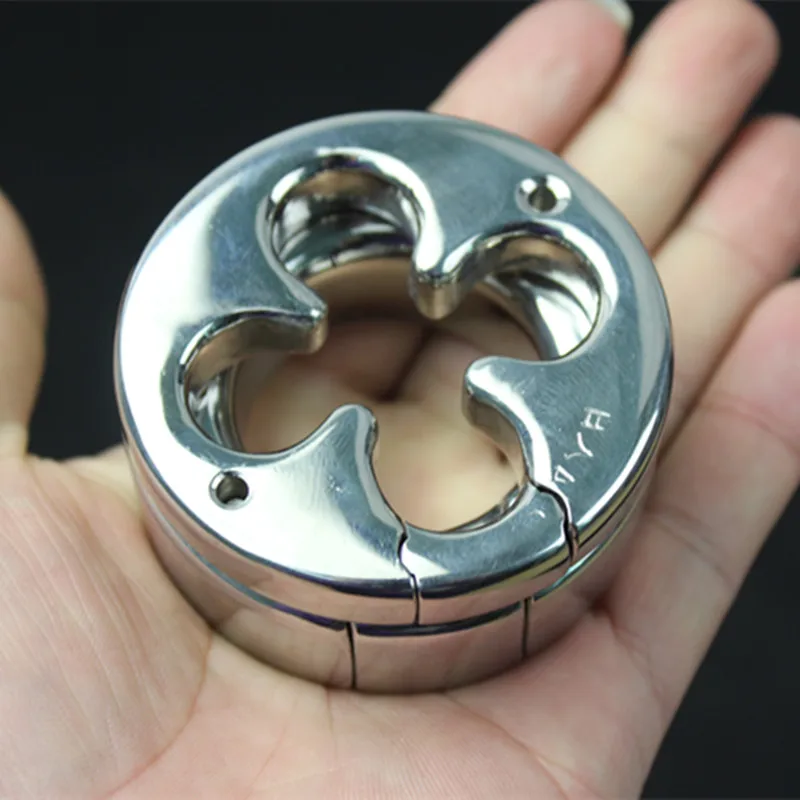 The Hole Shape of Flower Stainless Scrotum Pendant Steel Penis Ring,Restraint Chastity Device Testicle Cock Ring,Sex Toys,B2-79