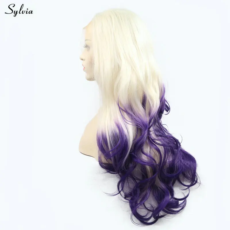 Sylvia High Temperature Natural Long Hair 60 Pastel Blonde Ombre