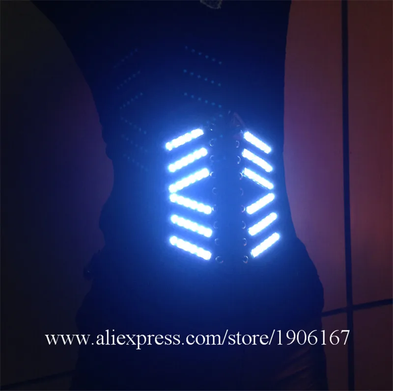 White Color LED Sxey Women Costumes Luminous Girdle Suit Clothes For Women Flashing LED Light Party Dance Wear Free Shipping4