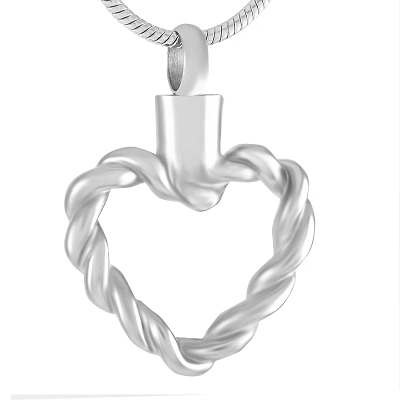 IJD9448 Twist Heart Stainless Steel memorial keepsake jewelry Hold