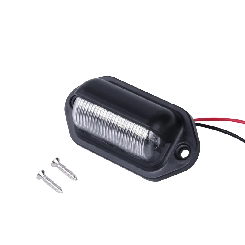 

ROADOT for 4x4 SUV Motorcycle Bike Auto Rear Tail Light 12V 6 Leds White Led License Plate Lights for Universal Cars 300LM 5W