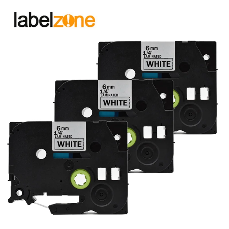 3Pcs 6mm Black on white tze211 Compatible Brother p-touch printers tze-211 tz211 tz-211 tz tze 211 label tape for ptouch | Компьютеры и