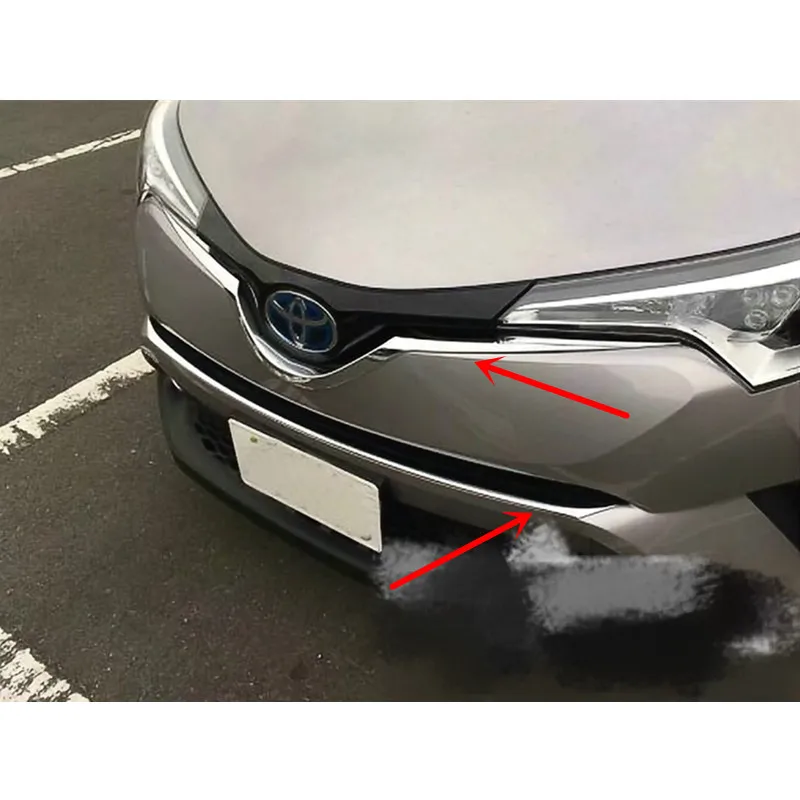 

Free shipping 1pcs ABS chrome Auto Front grille cover trim for Toyota C-HR CHR C HR 2016 2017 2018 Car Accessories Styling