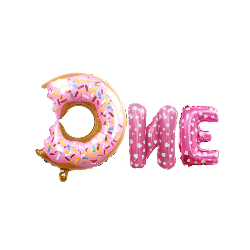 1 комплект 16 дюймов розовое золото два пирожное пончик фольги Воздушные шары пончик шар Детская игрушка в ванную 2-й декор для вечеринки в честь Дня Рождения вечерние поставщика - Цвет: pink dot one