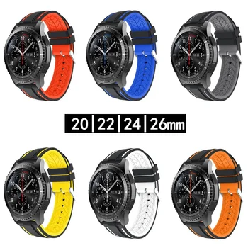 

20mm 22mm Sport Silicone Watch Band Gear S2 Strap for Samsung Gear S3 Classic Frontier Galaxy Watch Correa Amazfit Bip Bracelet