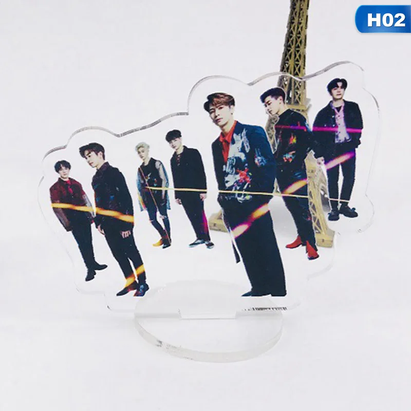 OSS6126H02 Kpop TXT IZONE Черный Розовый Дважды акриловая подставка фигурка кукла Seventeen GOT7 стоячий декор стола - Цвет: OSS6126H02