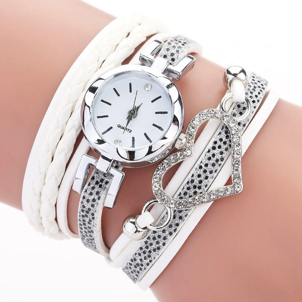 Duoya бренд для женщин часы браслет Relojes Mujer Винтаж переплетение с узором кварцевые кожаные часы-браслет коль saati Relogio Feminino